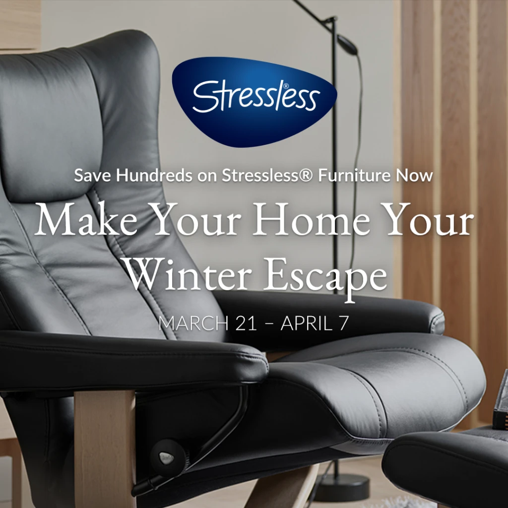 Stressless | $500 Off Stressless® Wing (Valid From: March 21, 2025 to April 7, 2025)