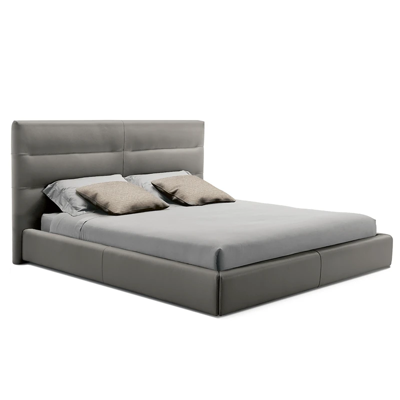 gray leather bed silo angel shot