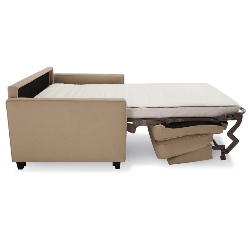 california sofa sleeper open completely shown as a side view,