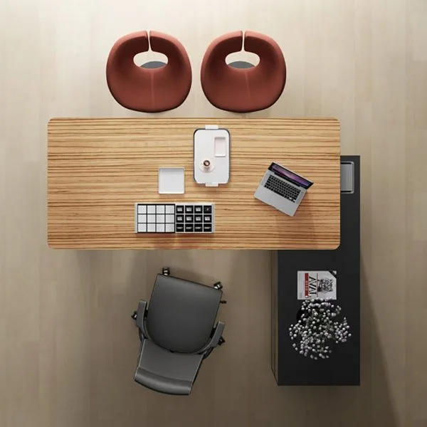 staged overhead desk shot