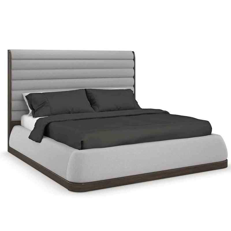 La Moda Bed a gray modern bed with horizontal slats by Caracole