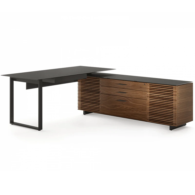 natural walnut desk product shot