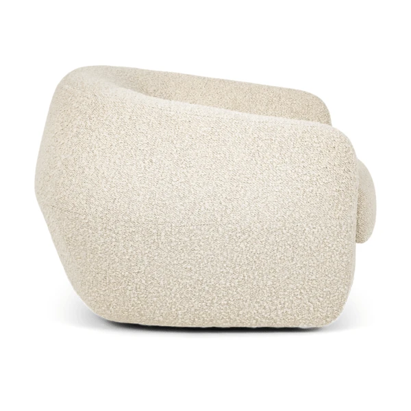 Berger accent chair in a cream fabric arm chair with curve and swivel product image by American Leather