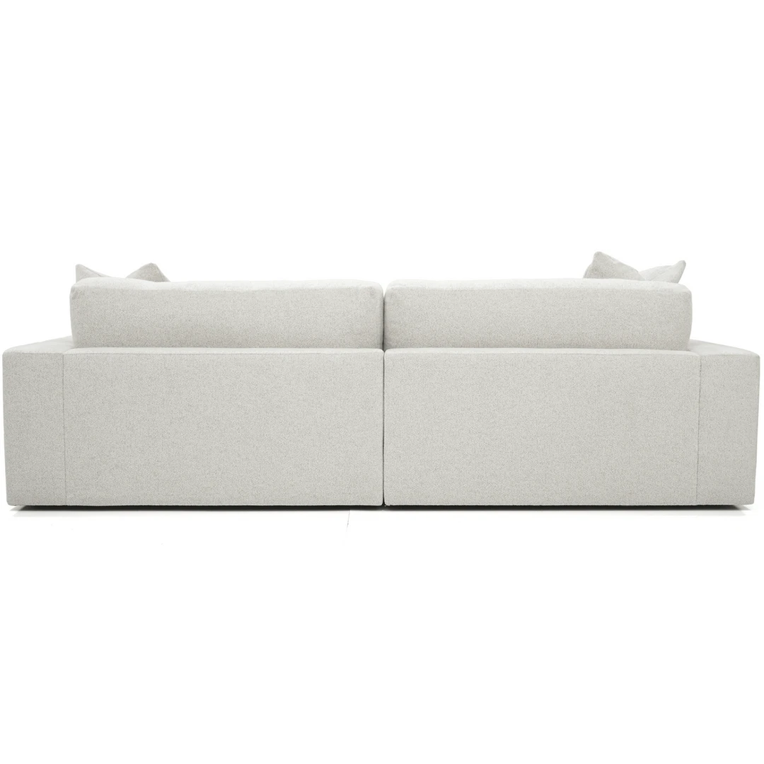 stevebackside white steve sofa by American leather silhouette back view.