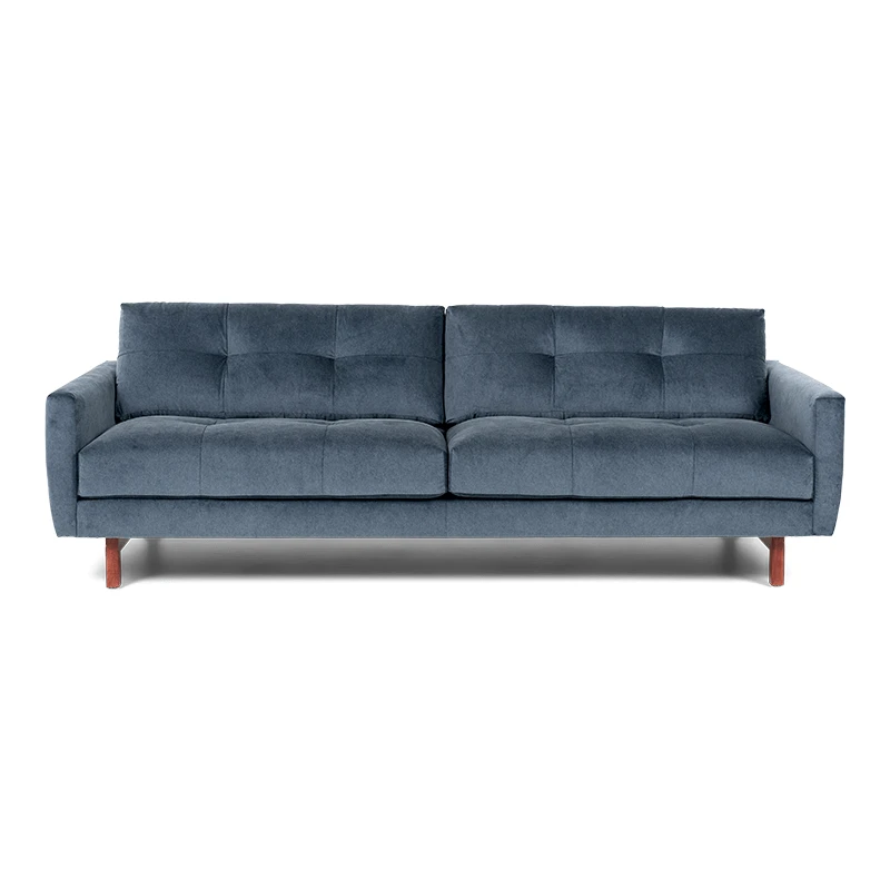 blue two seat sofa product shot