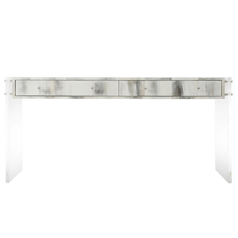 acrylic base and hand-painted faux horn tiled top desk product image